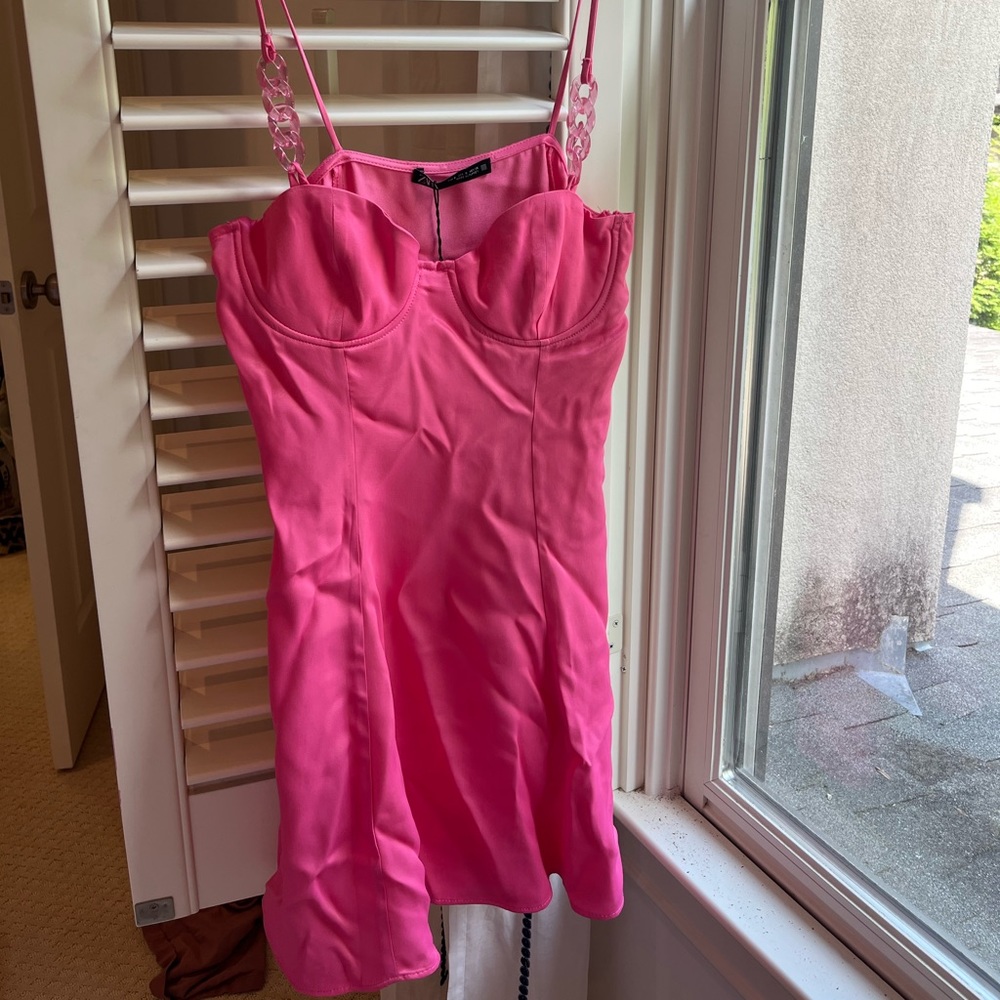 Zara Satin Effect Corset Style Dress